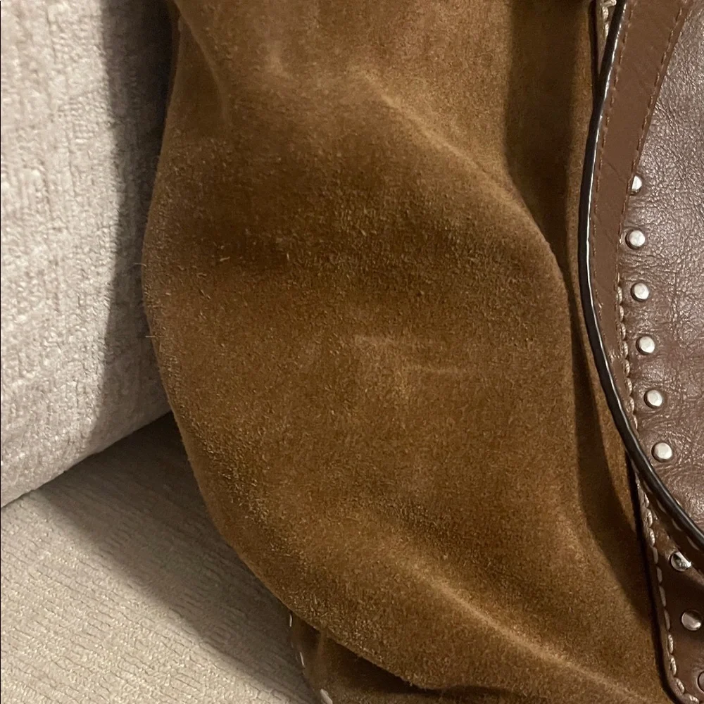 Michael Kors Brown Suede and Leather Tote Bag - Picture 7 of 16